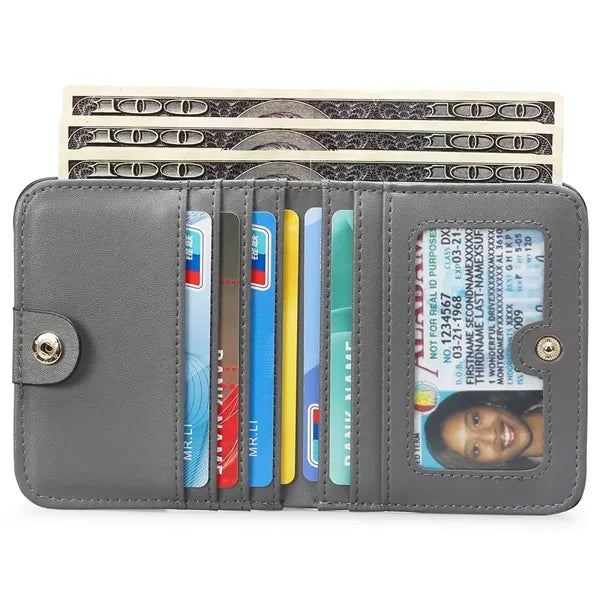 Slim RFID Blocking Leather Wallet for Women Unisex