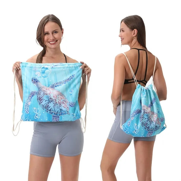 2 in 1 foldable beach towel with storage
