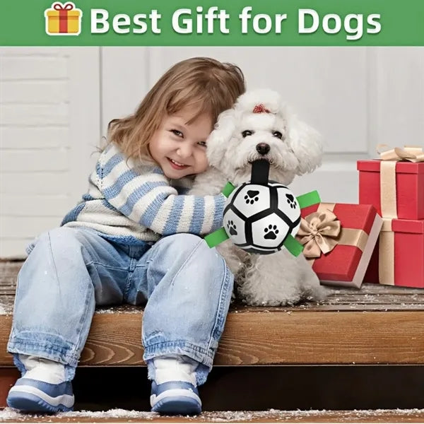 Interactive Dog Soccer Ball with Straps