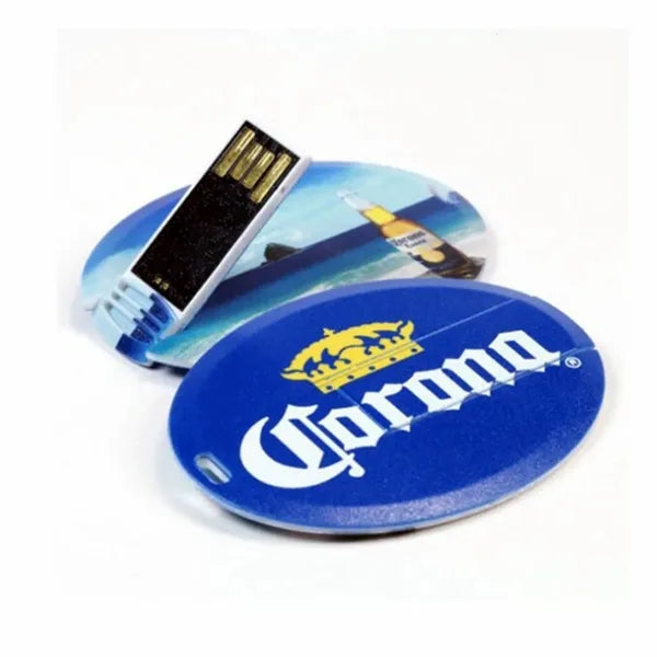 16 GB Round Card USB Flash Drive W/ Chain