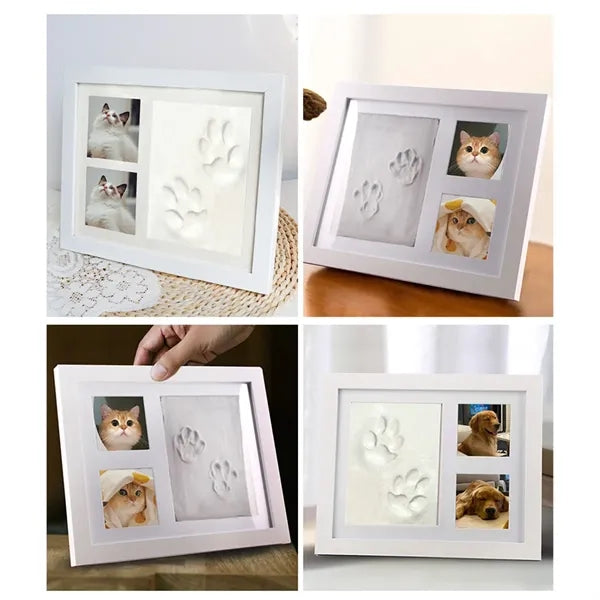 Wooden baby foot hand photo frame pet paw print keepsake kit