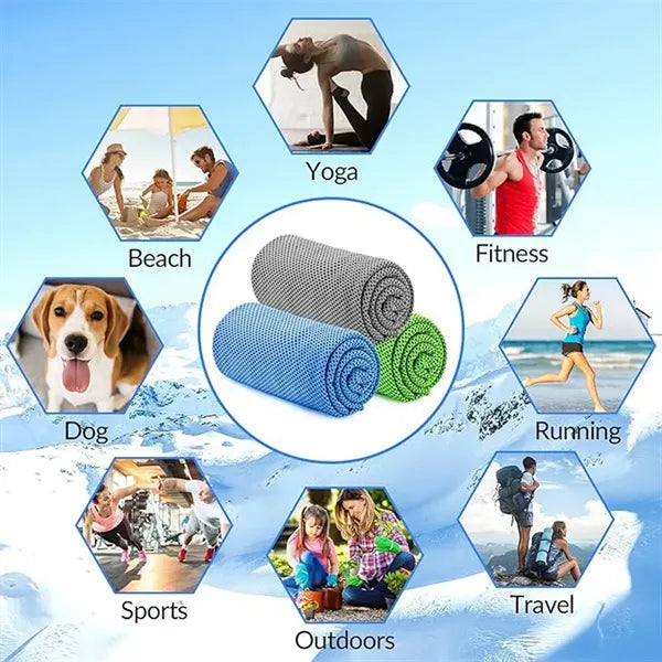 Custom Polyester Sports Ice Cooling Towel 12"x35" MOQ100PCS