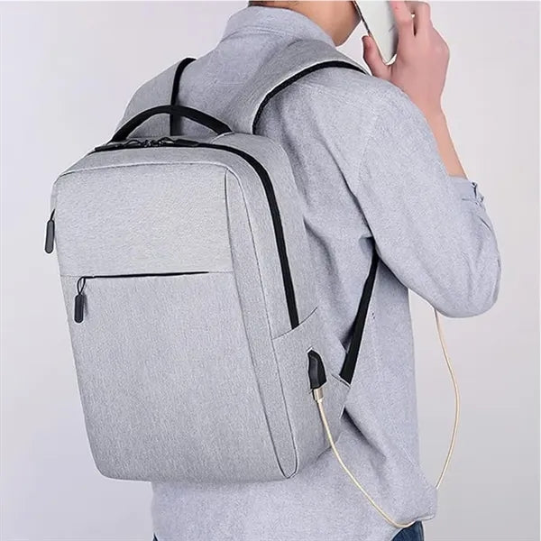 Portable Oxford Fabric Laptop Backpack w/USB Socket