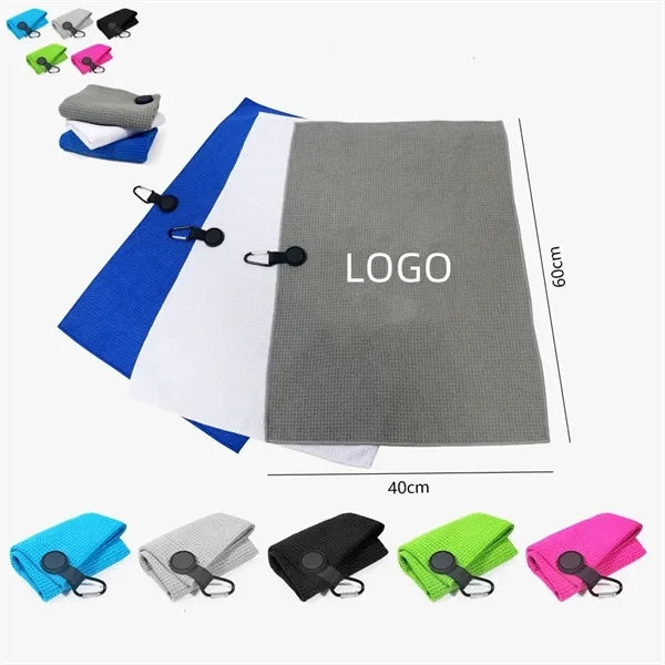 Magnetic Golf Towel Microfiber Cleaning Block Waffle Pattern