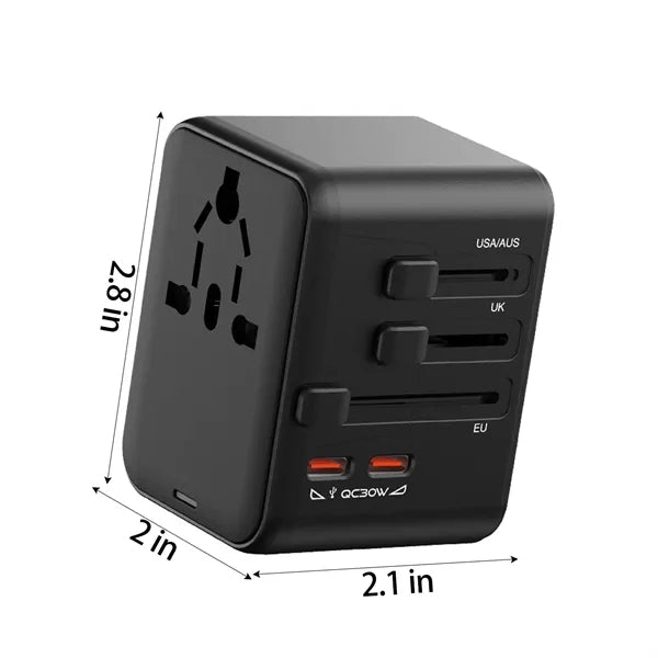 Universal GaN Fast Charging Travel Adapter-Worldwide Use
