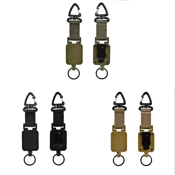 Outdoor Mountaineering Buckle Wire Rope Retractable Keychain