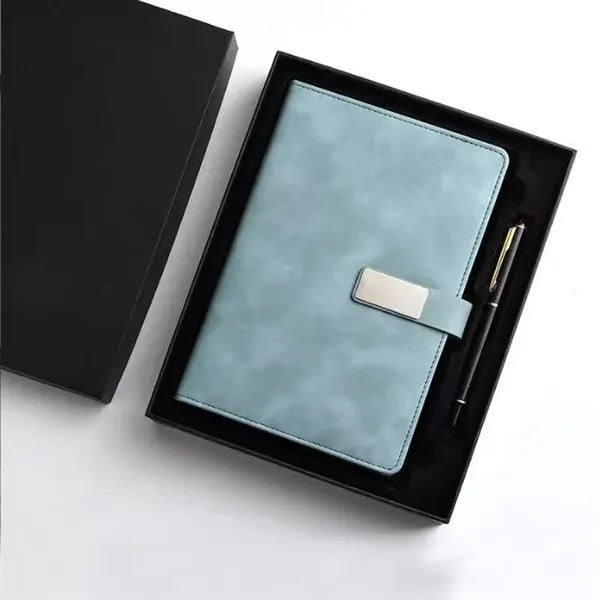 A5 Leather Notebook with Pen Gift Box