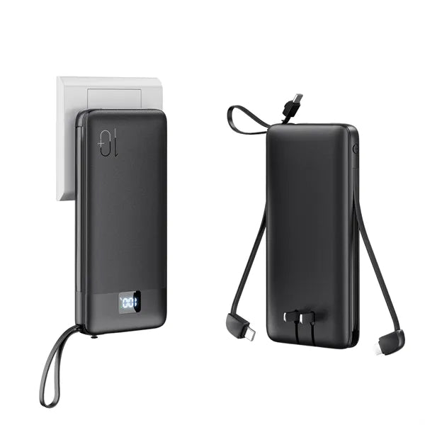 Power Bank with Plug 10000mAh Fast Charging