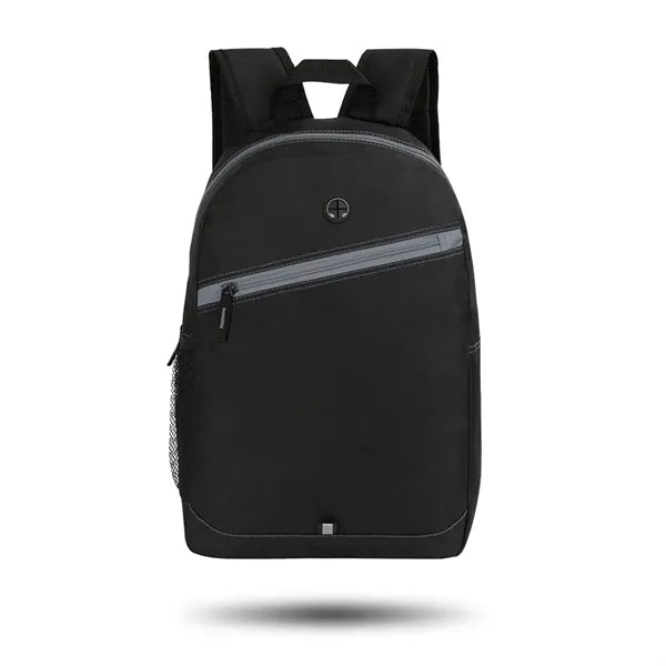 Simple School Backpack With Color Zipper Stripe