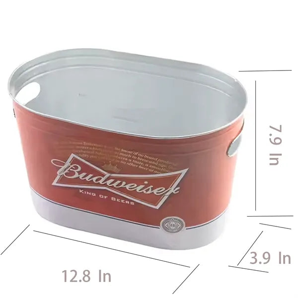 15L Portable Metal Ice Bucket w/ Handle