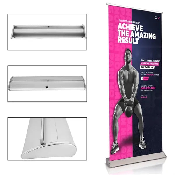 Deluxe Retractable Aluminum Banner Stand 31.5" x 79"