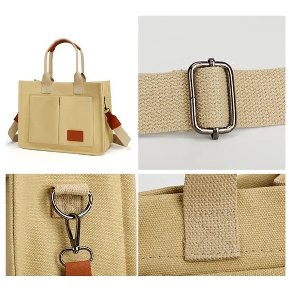 Canvas Tote Bag with multi ways to carry