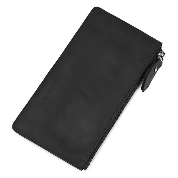 Crazy Horse Leather Men's Long Wallet Fashionable Unisex