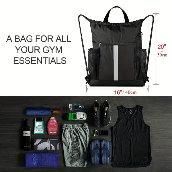 Sports Gym Drawstring Backpack Bag