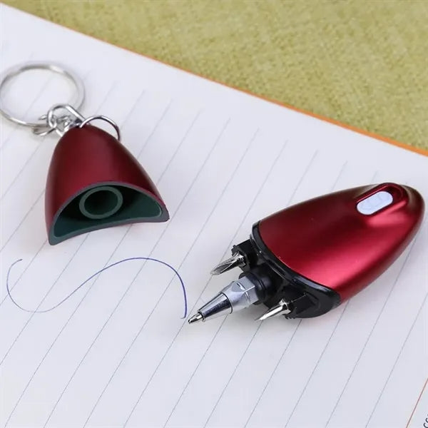 Multi-Function Pen with Screwdriver, Stylus & LED Light