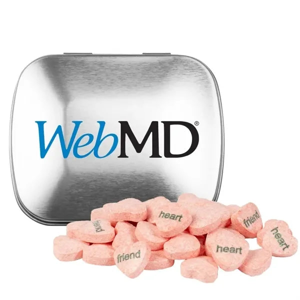 Domed Tin - Imprinted Conversation Hearts