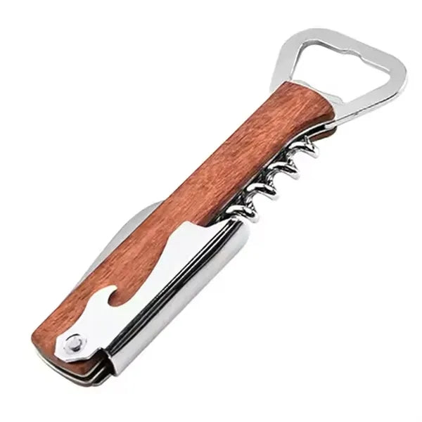 Multifunctional Wooden Handle Bottle Opener