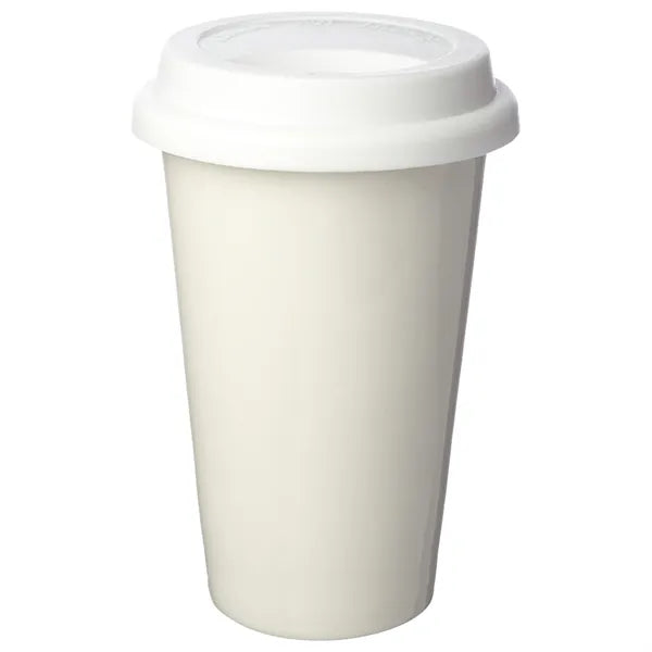 11 oz. Double Wall Ceramic Custom Tumblers W/ Lid