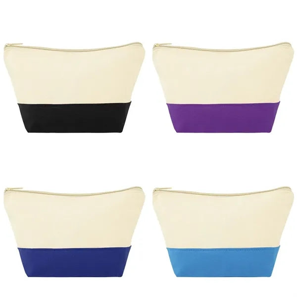 Two-Tone Canvas Cosmetic Bag