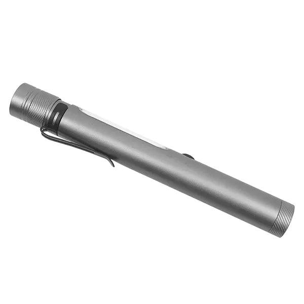Gun Metal Magnetic Clip-On Dual Flashlight