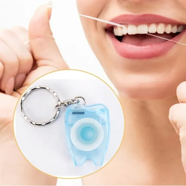Portable Dental Floss Dispenser Keychain Tooth Shape