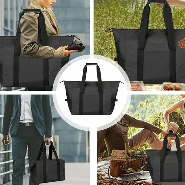 Collapsible Foldable Insulated Picnic Cooler Lunch Tote Bag