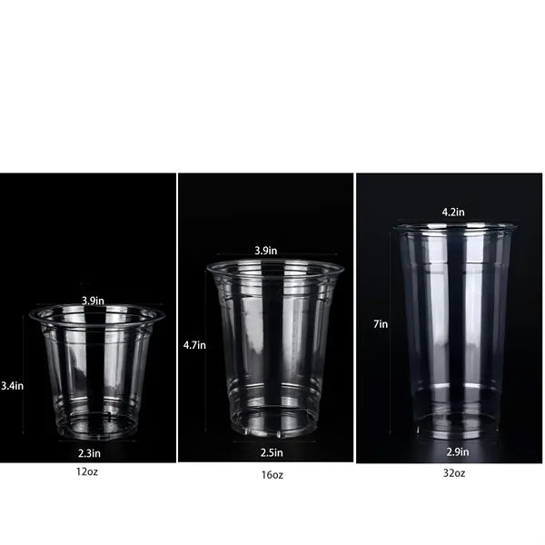 12/16/24/32oz Plasticclear cups with Lid