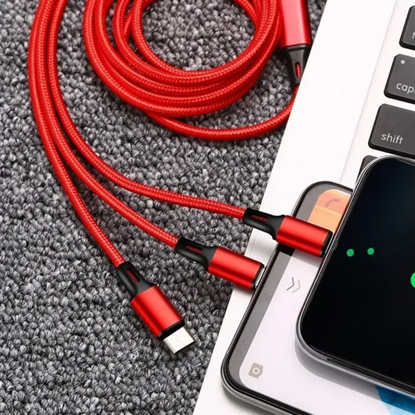 3-in-1 Charging Cable with Case USB to Type-C