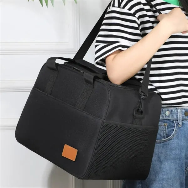 Insulated Picnic Lunch Cooler Tote Bag with Shoulder Strap