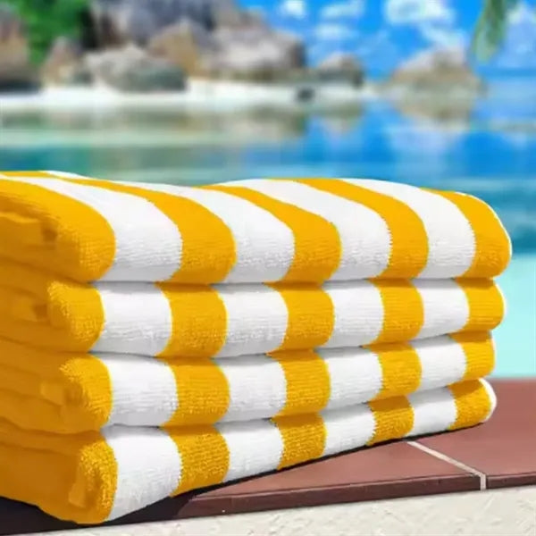 Striped Microfiber Beach Towel with Carry Bag