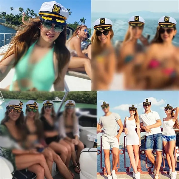 Adjustable sailor marine costume boat cap captain yacht hat