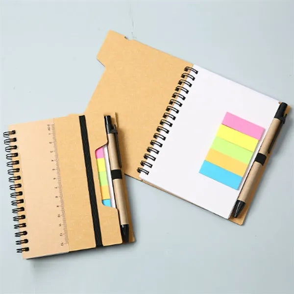 Notebook with Pen Set Sticky Notes Combo