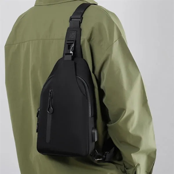 Crossbody Sling Bag with USB Charging Port & Safety Buckle