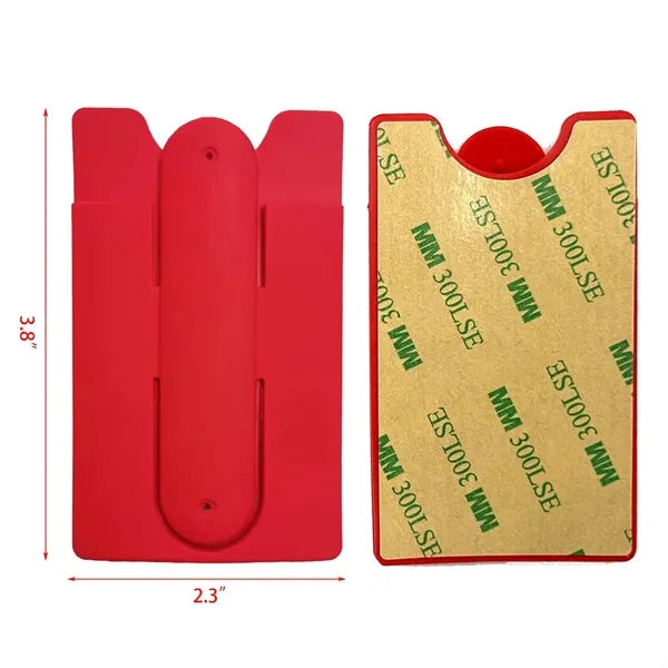Soft Silicone U-Shaped Phone Stand with Card Storage