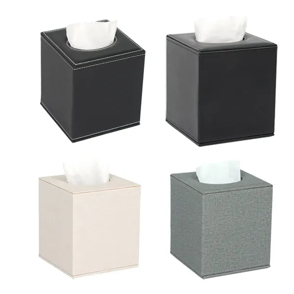 PU Leather Household Office Square Tissue Paper Holder Box