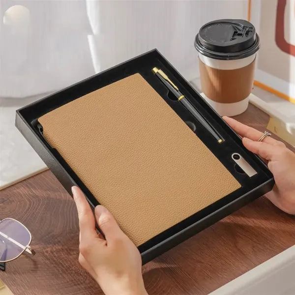 A5 imitation leather lychee pattern business office notebook