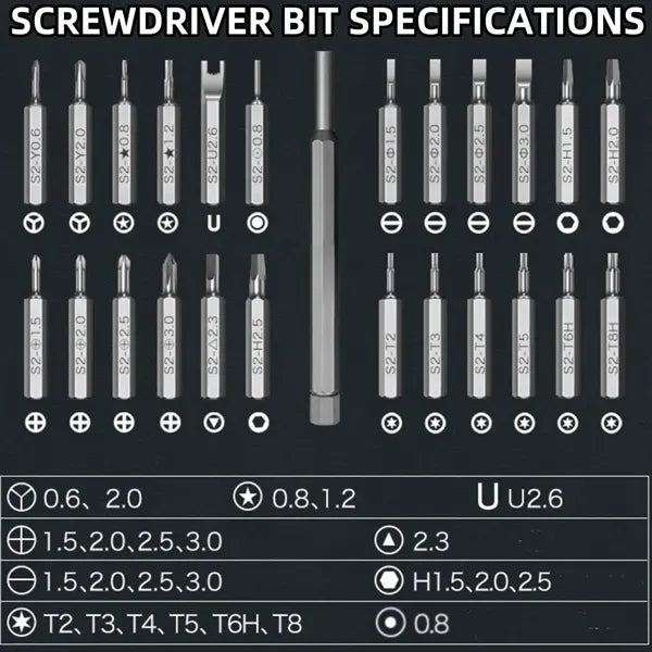 24 In 1 Multi Bit Magnetic Screwdriver Set