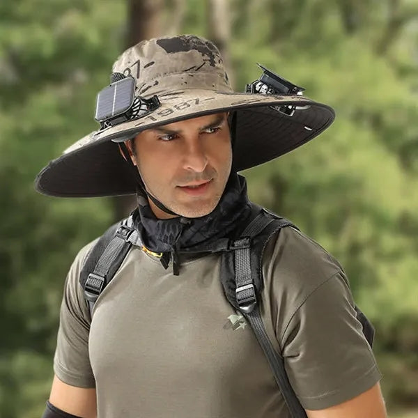 Wide brim solar fan hat, bucket