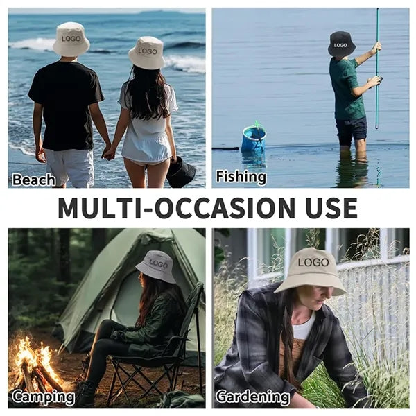 Unisex Cotton Bucket Hat Summer Sun Beach Fishing Cap