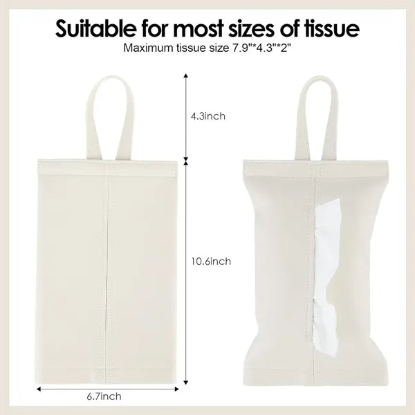 Multifunctional Multicolor Hanging Leather Car Tissue Holder