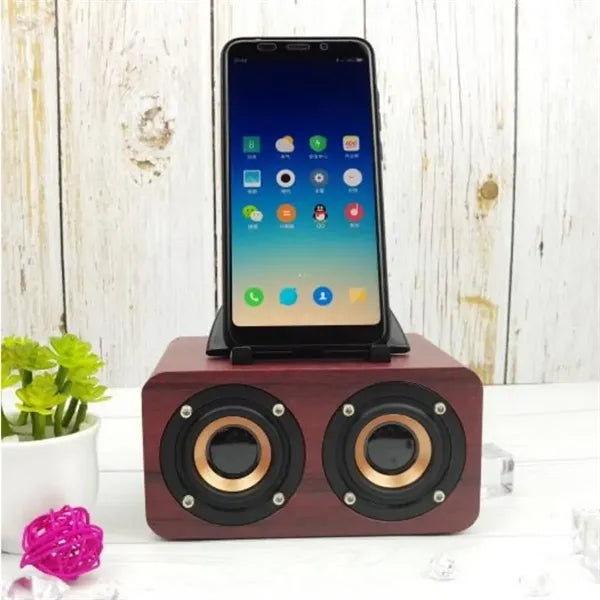 Wood Finish Bluetooth Speaker with Handle
