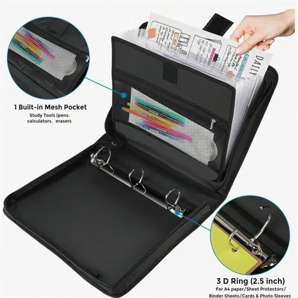 Zippered Executive Binder With Carry Handle