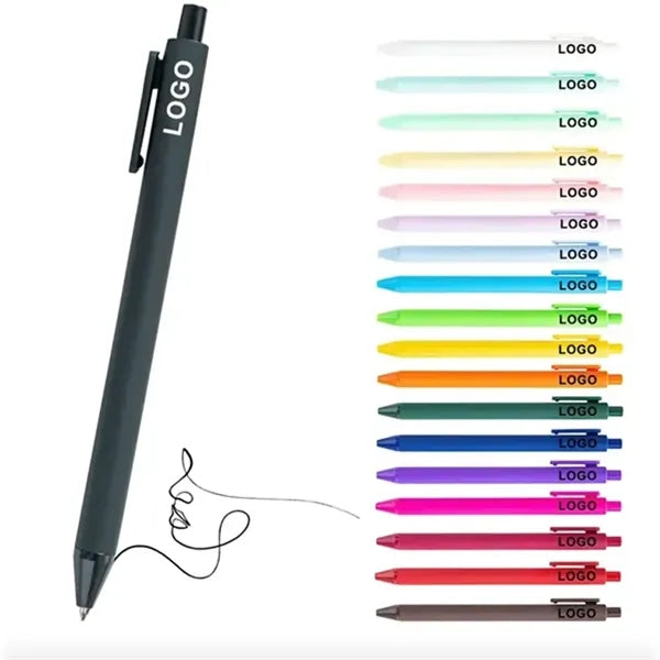 Plastic Click Action Rubber Coated Gel Pen