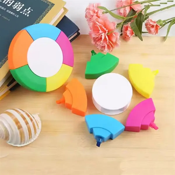 Flower Shaped 5 Color Highlighter Marker