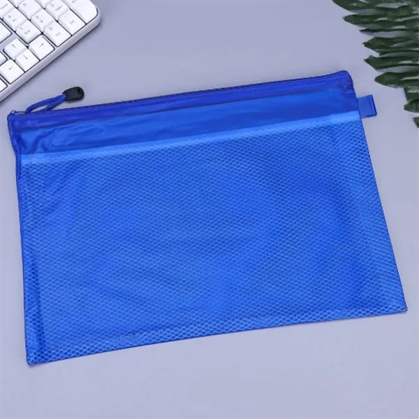 Durable A4 Mesh Zipper Document Bag for Organization