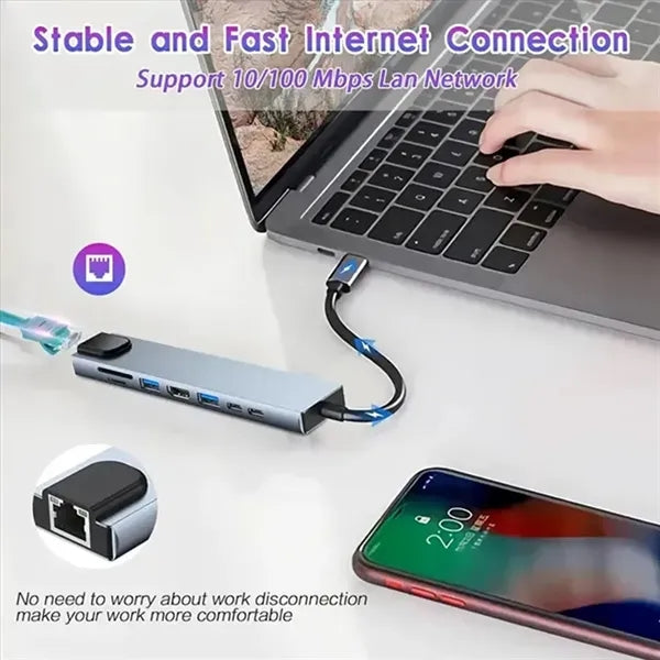 8 in 1 USB-C Multi-Port Adapter