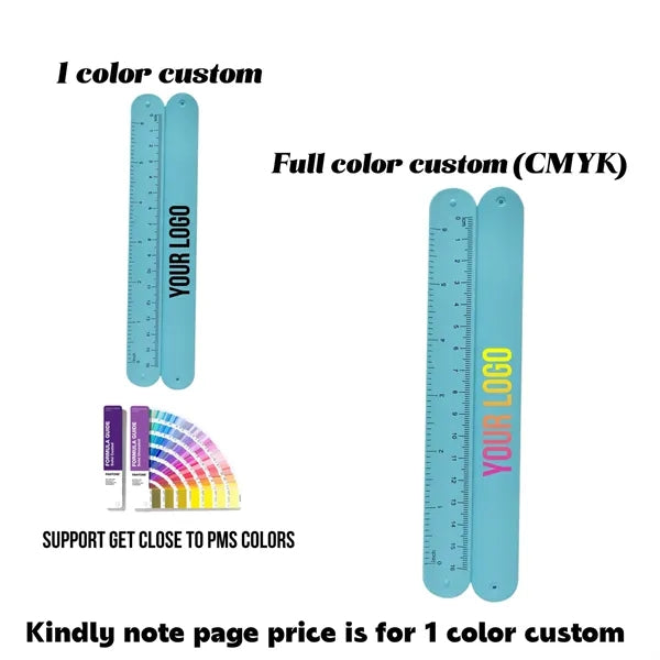 Custom Silicone Ruler Slap Bracelet Snap Wristband
