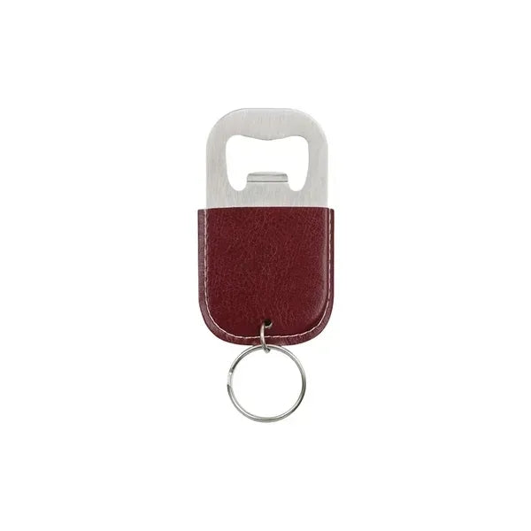 MOQ100 PU Stainless Steel Bottle Opener Keychain