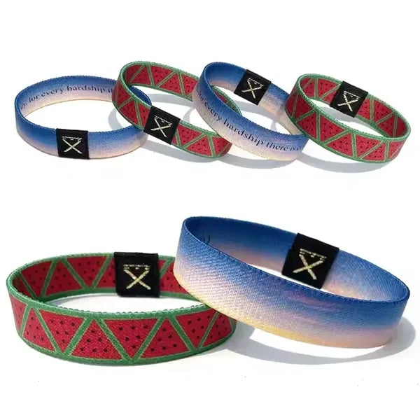 Elastic Event Wristband W/ Customizable Wove Label