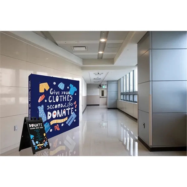8' Straight Splash Floor Display Wrap Kit (Poly Knit)